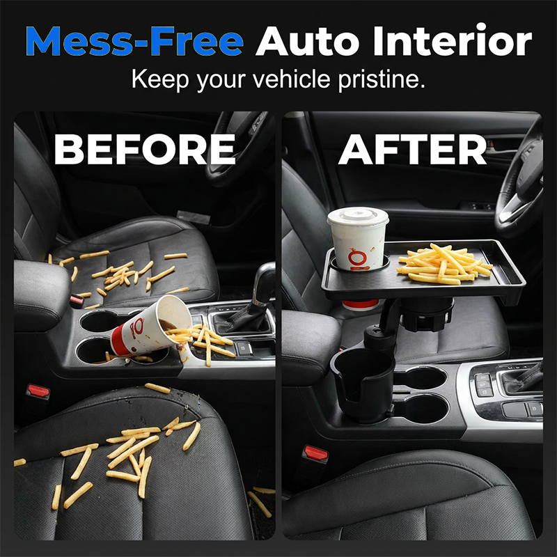 🚗 50 % RABATT NU! 🍽️ Förvandla bilen till matbord – stabil bricka för hamburgare, kaffe & mer – perfekt för drive-thru och bilresor 🥤