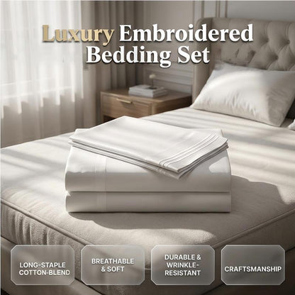 🛏️ 50% RABATT NU! ✨ Lyxigt Broderat Europeiskt Sängklädesset – Mjukt tyg & elegant design – Ger ett förfinat touch till vilket sovrum som helst – bekvämt och andningsbart 🌙🌸