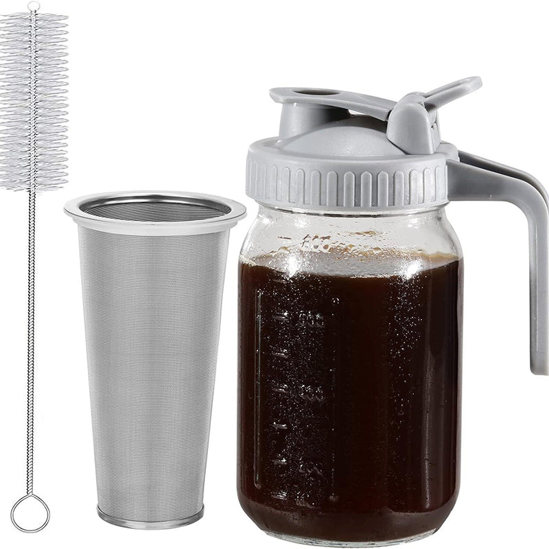 🧊 Kallbryggd kaffebryggare – med tätt lock, brygg smooth cold brew över natten, mindre syra & fylligare smak, perfekt för varma dagar 🌿