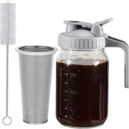 🧊 Kallbryggd kaffebryggare – med tätt lock, brygg smooth cold brew över natten, mindre syra & fylligare smak, perfekt för varma dagar 🌿