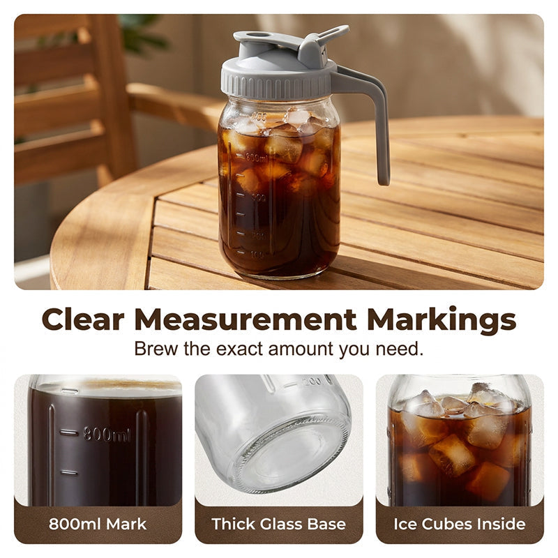 🧊 Kallbryggd kaffebryggare – med tätt lock, brygg smooth cold brew över natten, mindre syra & fylligare smak, perfekt för varma dagar 🌿