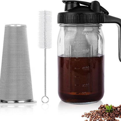 🧊 Kallbryggd kaffebryggare – med tätt lock, brygg smooth cold brew över natten, mindre syra & fylligare smak, perfekt för varma dagar 🌿