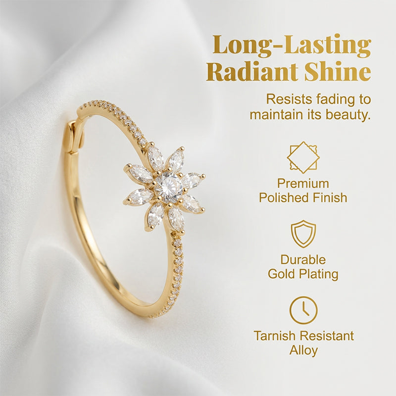Elegant Snowflake Zircon Hoop Earrings