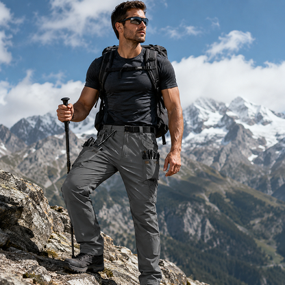 👖 50% RABATT NU! 🏔️ Herr Stretch-Cargobyxor – Andningsbara & Slitstarka – Perfekt för Jobb, Vandring & Vardag 💪