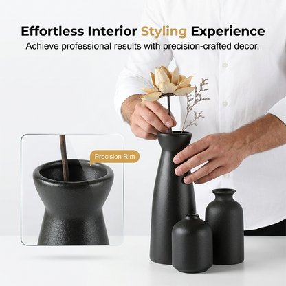 Ceramic Vase Set of 3 Decorative Pieces