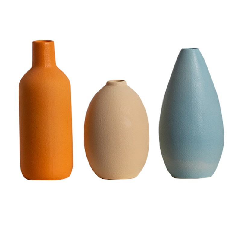 Ceramic Vase Set of 3 Decorative Pieces