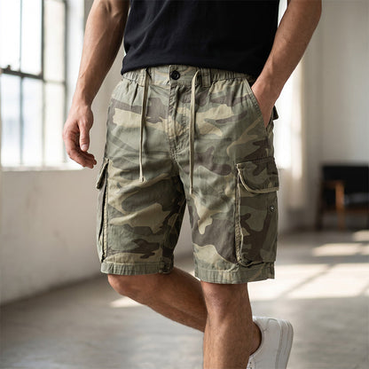 💪 Herr stretch-cargoshorts – lös passform, mjukt tyg & perfekta för aktiva dagar, rymliga fickor & bekväm i midjan 🏃‍♂️