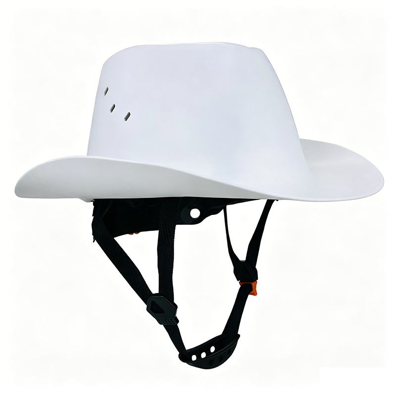 Cowboy-skyddshjälm med bred brätte för byggarbetsplatser
