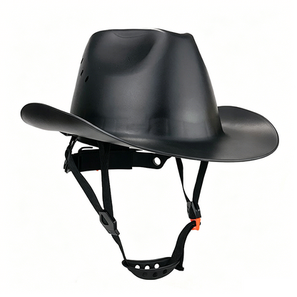 Cowboy-skyddshjälm med bred brätte för byggarbetsplatser