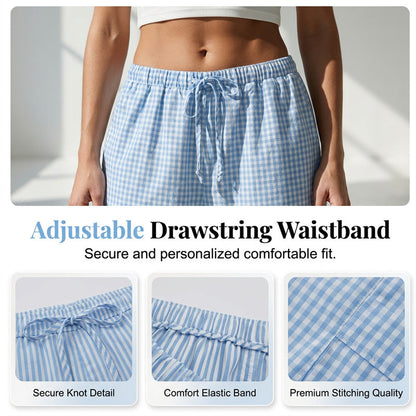 💃 Dam vida gingham-byxor – avslappnad passform, smickrande siluett & enkla att matcha med topp, blus & sandaler ☀️