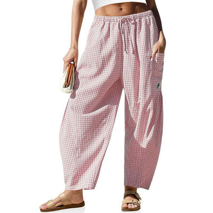 💃 Dam vida gingham-byxor – avslappnad passform, smickrande siluett & enkla att matcha med topp, blus & sandaler ☀️