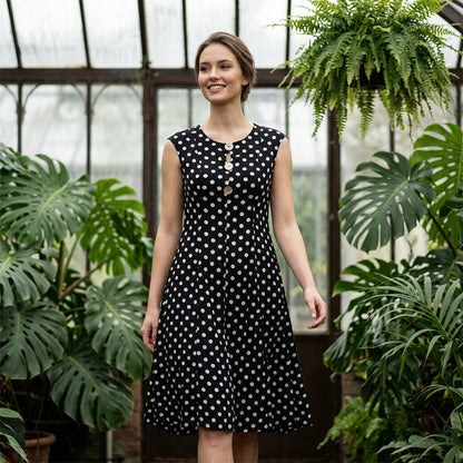 Dam Sommarklänning Plus Size Prickig Ärmlös Midi