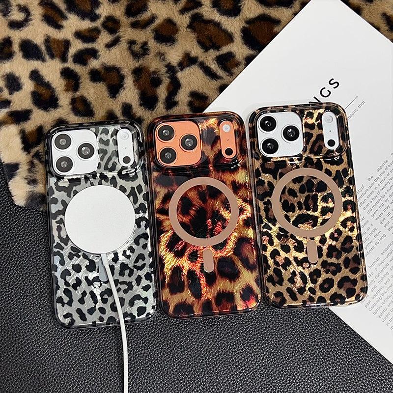 Magnetiskt Leopardmönstrat Mobilskal