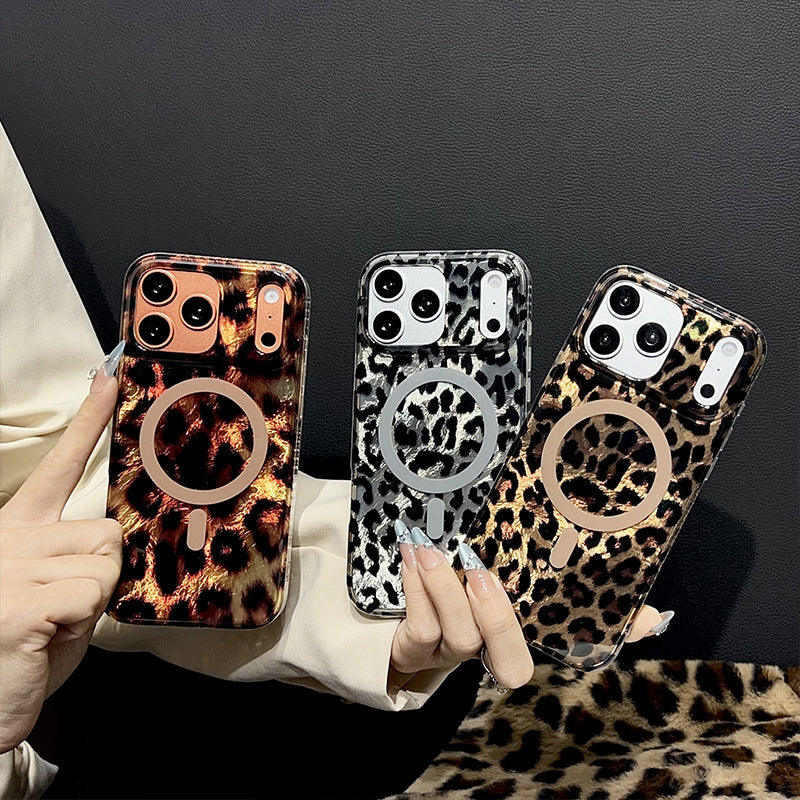 Magnetiskt Leopardmönstrat Mobilskal