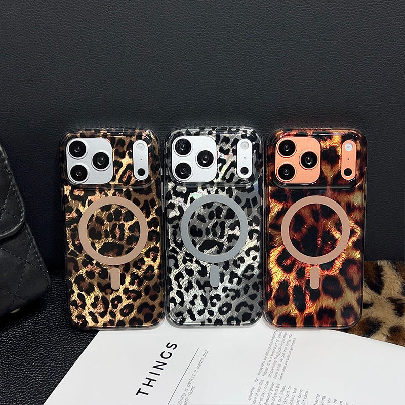 Magnetiskt Leopardmönstrat Mobilskal