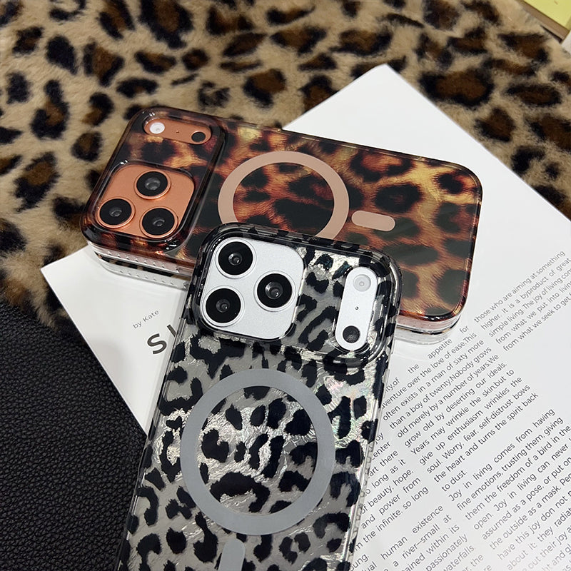 Magnetiskt Leopardmönstrat Mobilskal