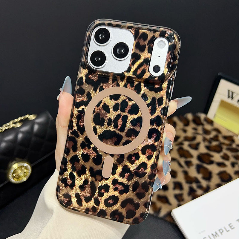 Magnetiskt Leopardmönstrat Mobilskal