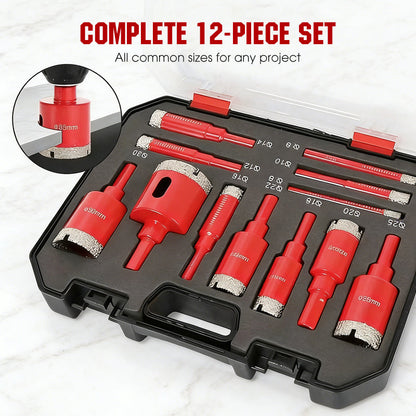 💎💎50% RABATT!! ⏰Professionellt Torrborrsats med Diamantborr (6-35 mm)