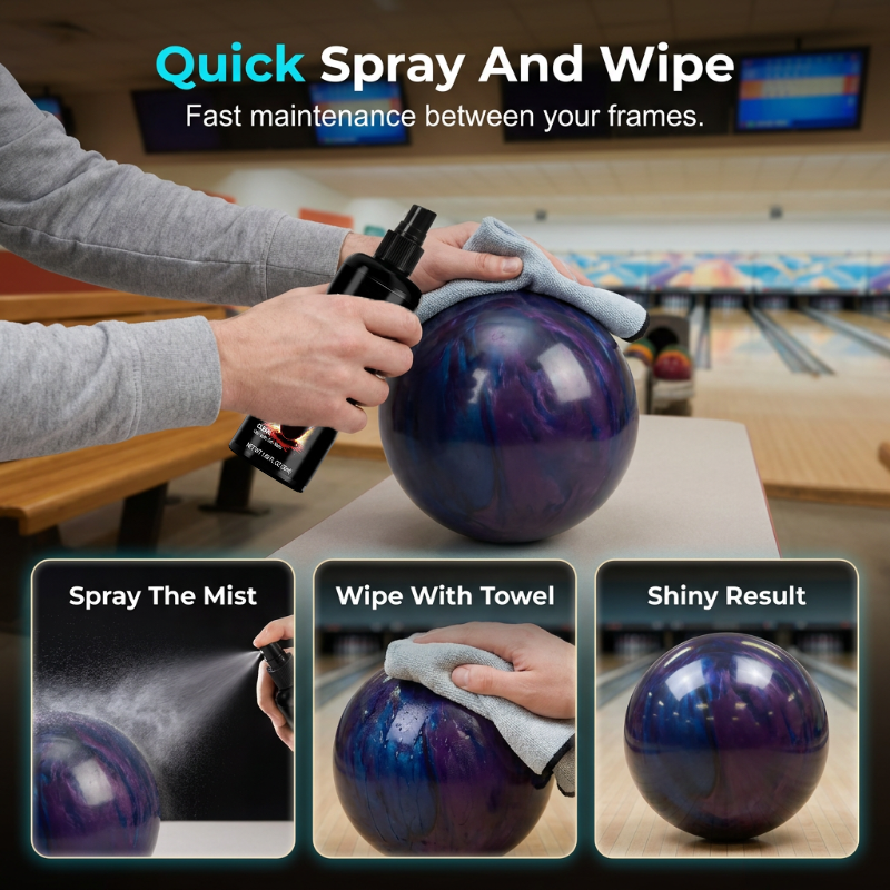 🔥50 % RABATT🎳 Rengöringsspray för bowlingklot | Tar bort fett och smuts utan att skada klotets yta · | För tävlingar, bowlinghallar och bowlingutrustning