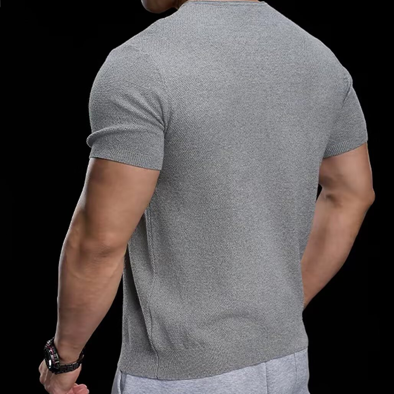 🦶 Andningsbar V-ringad Stickad T-shirt