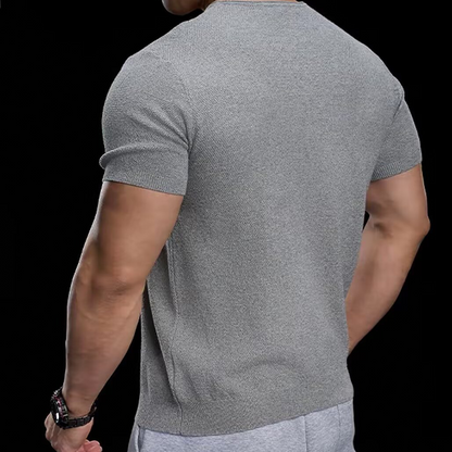 🦶 Andningsbar V-ringad Stickad T-shirt