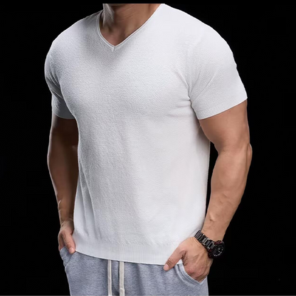 🦶 Andningsbar V-ringad Stickad T-shirt