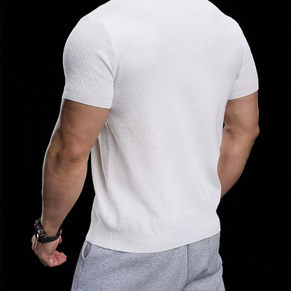 🦶 Andningsbar V-ringad Stickad T-shirt