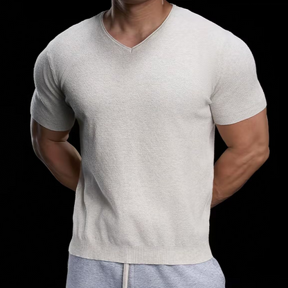 🦶 Andningsbar V-ringad Stickad T-shirt