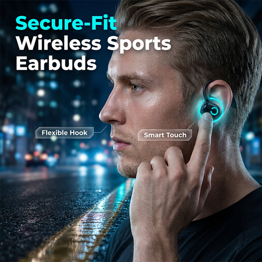 Trådlöst Bluetooth 5.2 Sporthörlurar med Öronkrok – Stereo