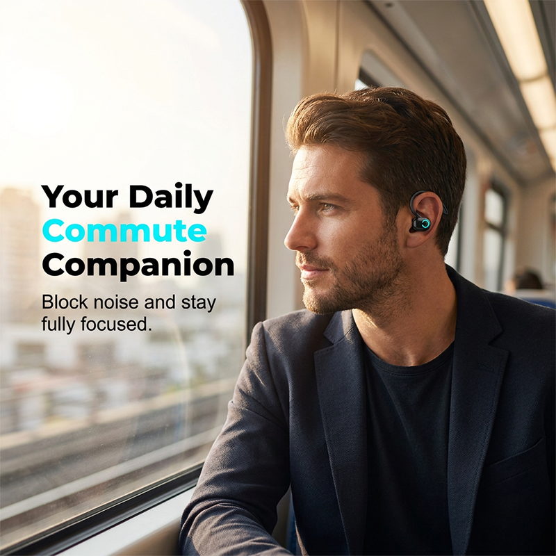 Trådlöst Bluetooth 5.2 Sporthörlurar med Öronkrok – Stereo