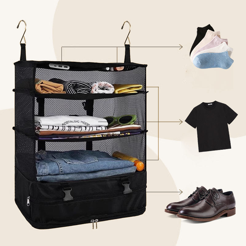 Bärbar Hopfällbar Trippel Mesh Organizer Hängväska