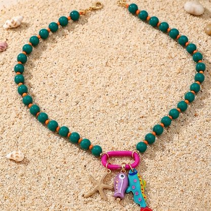 Vibrant Boho Kusthalsband med Pärlor