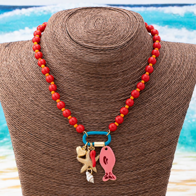 Vibrant Boho Kusthalsband med Pärlor
