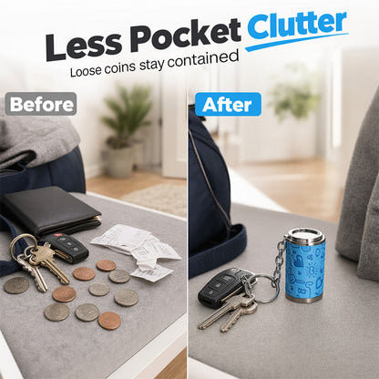 🔘 50% RABATT🔑 Bärbar mynthållare och nyckelring med förvaringsfack – Kompakt förvaring för mynt och småsaker