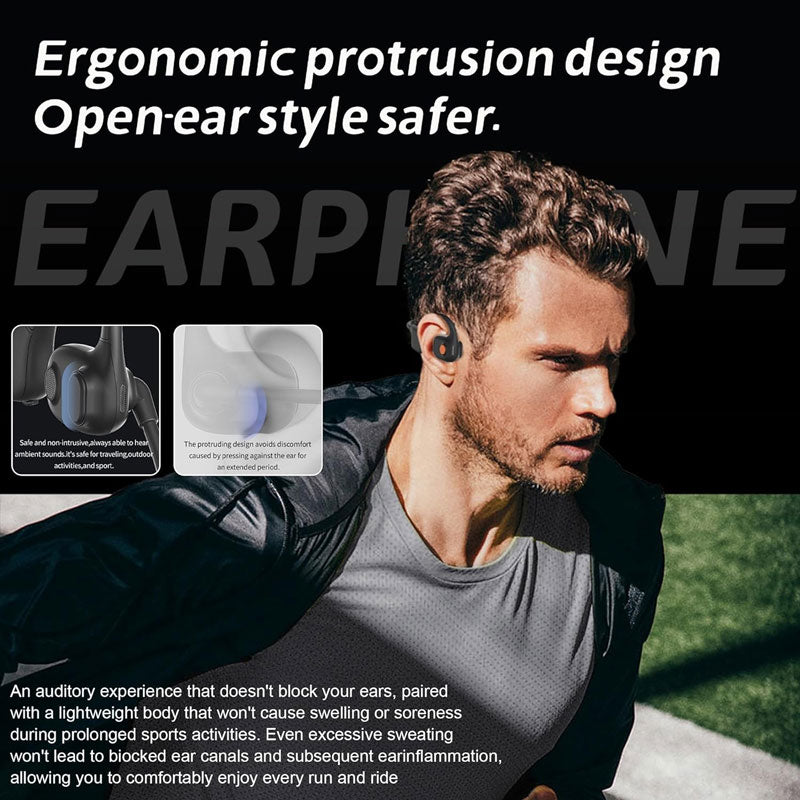 🎧 -50% ! 🗣️ Lätt Open-Ear Hörlurar – Bluetooth 5.3 & Dual-DSP Mikrofon – Brusreducering & 11h Batteritid för Samtal, Promenader och Arbete 🏃