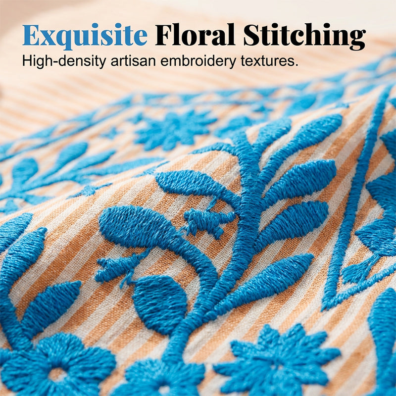 Broderad Luftig Blus