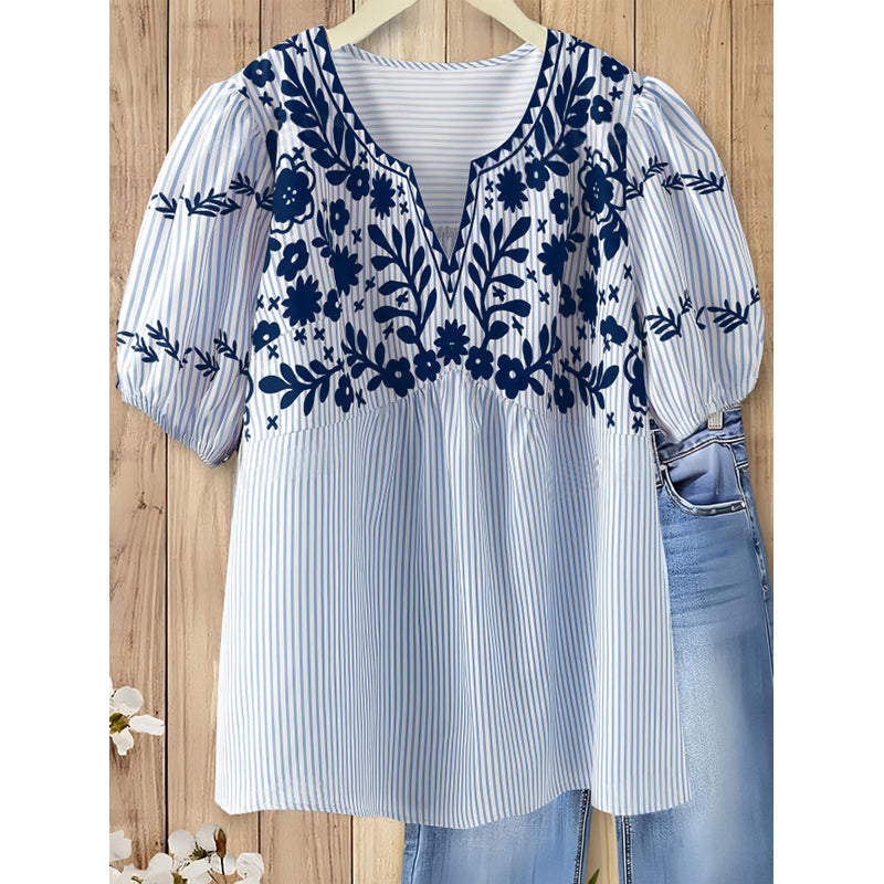 Broderad Luftig Blus