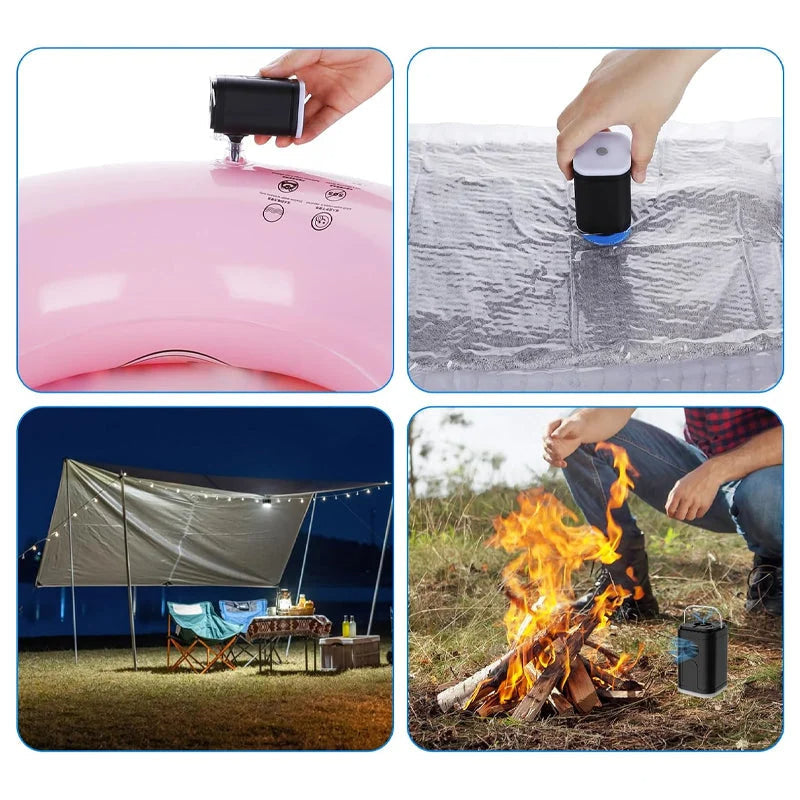 ⏳Tidsbegränsat erbjudande🏕️ Uppladdningsbar Luftpump – Kompakt, Kraftfull & Perfekt för Camping och Resor🔋✨