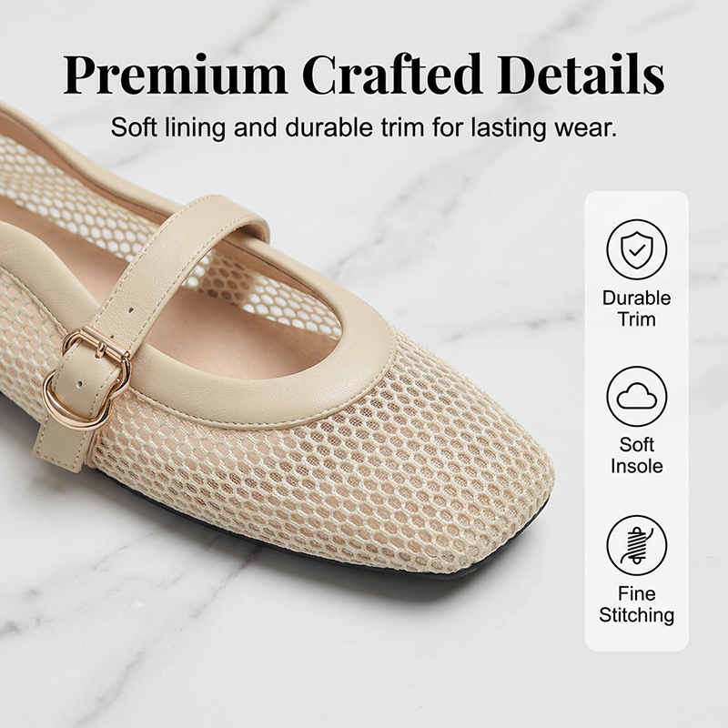 👞 50% RABATT! 🌸 Eleganta Andningsbara Nätade Mary Jane-skor – Sportig Design, Dämpad Sula & Perfekt För Långa Dagar Till Fots 🚶‍♀️
