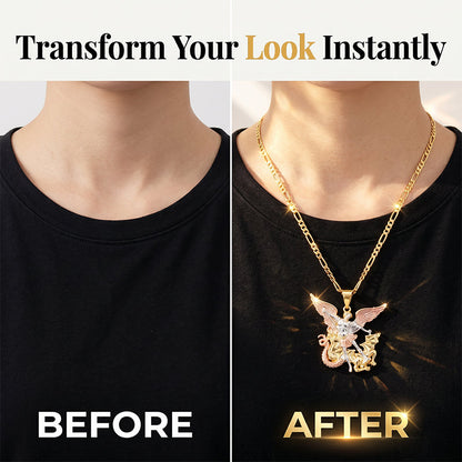 Tri-Tone Angel Guardian-hänge med halsband