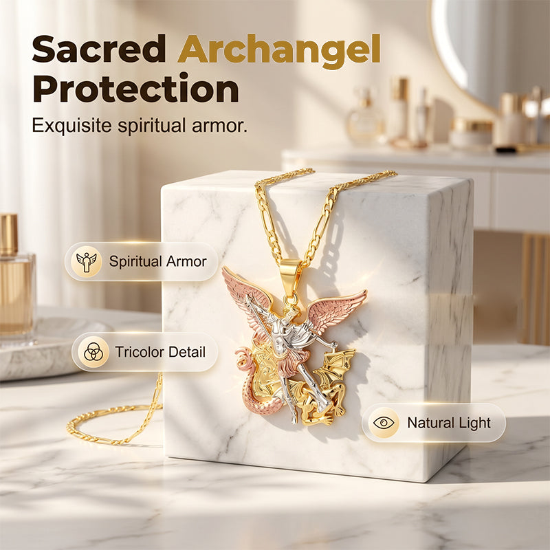 Tri-Tone Angel Guardian-hänge med halsband