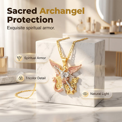 Tri-Tone Angel Guardian-hänge med halsband