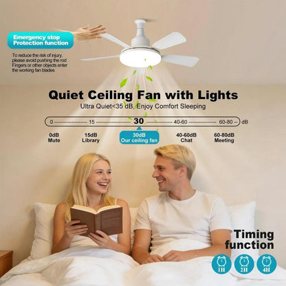 Takfläkt med Lampa och Fjärrkontroll
