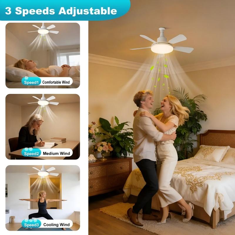 Takfläkt med Lampa och Fjärrkontroll
