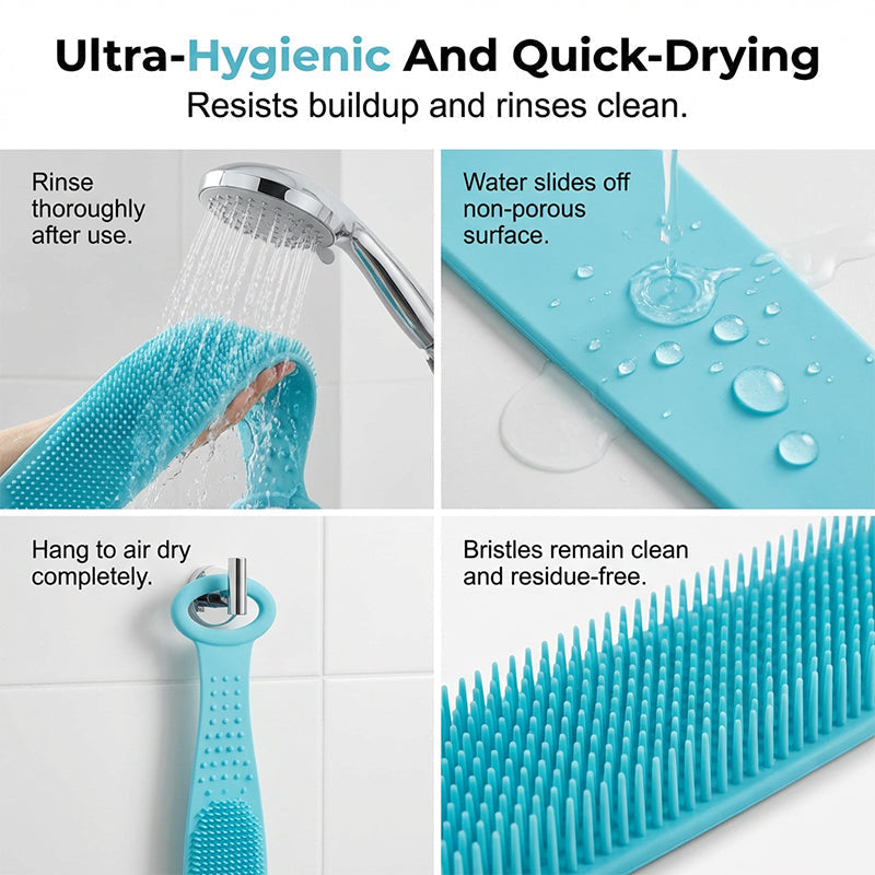 🛀 50% RABATT NU! 🧽 Silikonscrubber för Ryggen – SPA-kvalitet & Dubbelsidig Massage – Perfekt för Mjukare Hud & Enklare Badrutiner – Lång Räckvidd 💆‍♀️