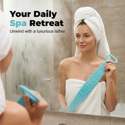 🛀 50% RABATT NU! 🧽 Silikonscrubber för Ryggen – SPA-kvalitet & Dubbelsidig Massage – Perfekt för Mjukare Hud & Enklare Badrutiner – Lång Räckvidd 💆‍♀️