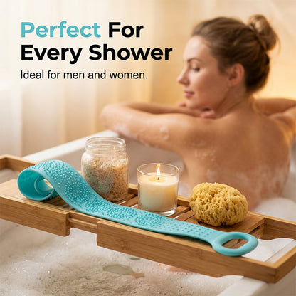 🛀 50% RABATT NU! 🧽 Silikonscrubber för Ryggen – SPA-kvalitet & Dubbelsidig Massage – Perfekt för Mjukare Hud & Enklare Badrutiner – Lång Räckvidd 💆‍♀️