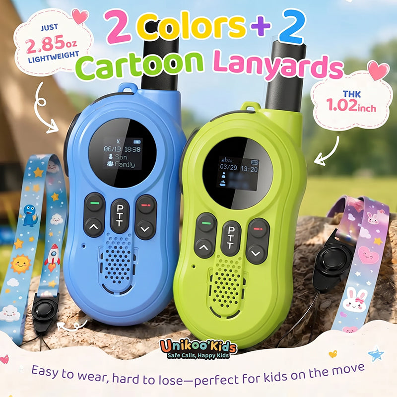 📻 50% RABATT NU! 🔋 Laddningsbara Walkie Talkies för Barn – 3 km räckvidd & tydligt ljud – Perfekt för utomhuslek eller hemliga uppdrag – enkel och rolig 👦👧✨🎒