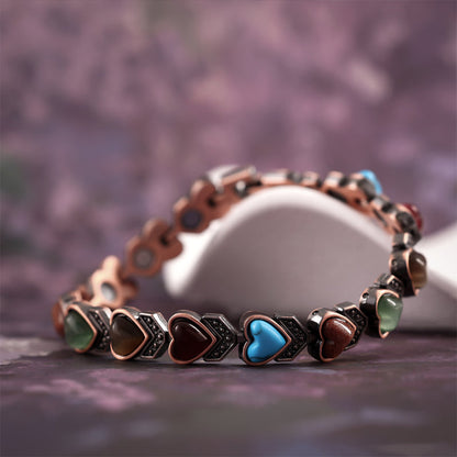 🌹 50% RABATT NU! 🌹Antikt kopparfärgat magnetiskt stenarmband