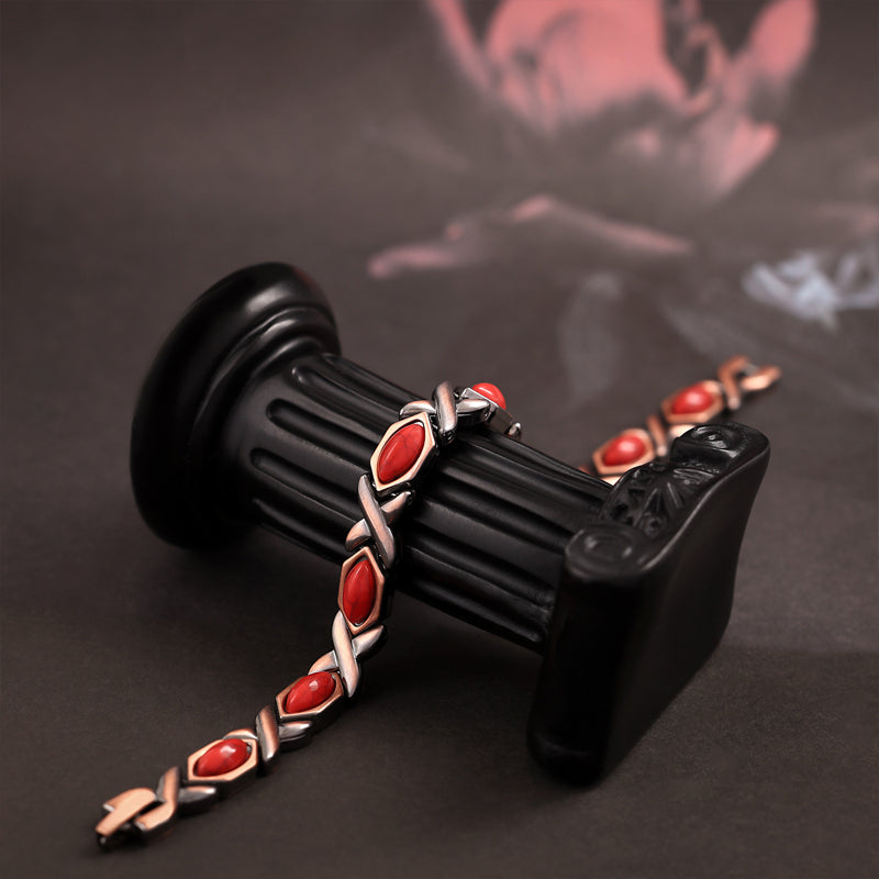 🌹 50% RABATT NU! 🌹Antikt kopparfärgat magnetiskt stenarmband